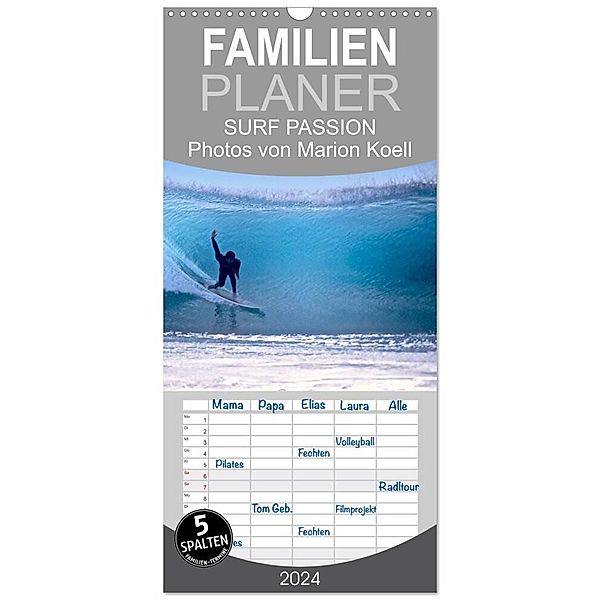 Familienplaner 2024 - SURF PASSION 2024 Photos von Marion Koell mit 5 Spalten (Wandkalender, 21 x 45 cm) CALVENDO, Marion Koell