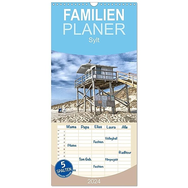 Familienplaner 2024 - Sylt mit 5 Spalten (Wandkalender, 21 x 45 cm) CALVENDO, ulrich niehoff