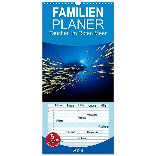 Familienplaner 2024 - Tauchen im Roten Meer 2024 mit 5 Spalten (Wandkalender, 21 x 45 cm) CALVENDO, Bartosz Strozynski