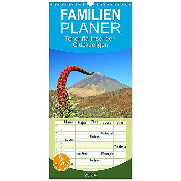 Familienplaner 2024 - Teneriffa Insel der Glückseligen mit 5 Spalten (Wandkalender, 21 x 45 cm) CALVENDO, Rainer Hasanovic