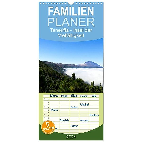 Familienplaner 2024 - Teneriffa - Insel der Vielfältigkeit mit 5 Spalten (Wandkalender, 21 x 45 cm) CALVENDO, Michael Stützle