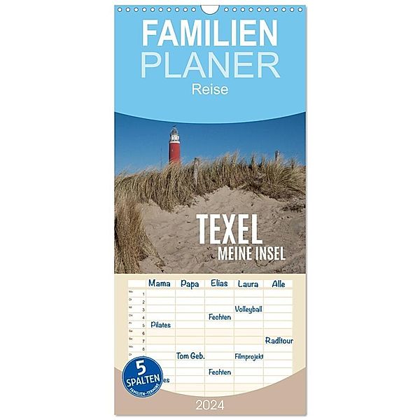 Familienplaner 2024 - Texel - Meine Insel mit 5 Spalten (Wandkalender, 21 x 45 cm) CALVENDO, Marina Scheubly, Alexander Scheubly