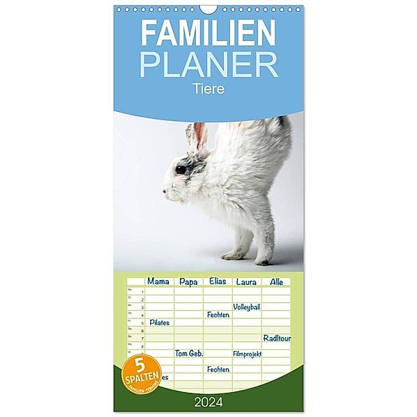 Familienplaner 2024 - Tiere 2024 mit 5 Spalten (Wandkalender, 21 x 45 cm) CALVENDO, Wolfgang Zwanzger