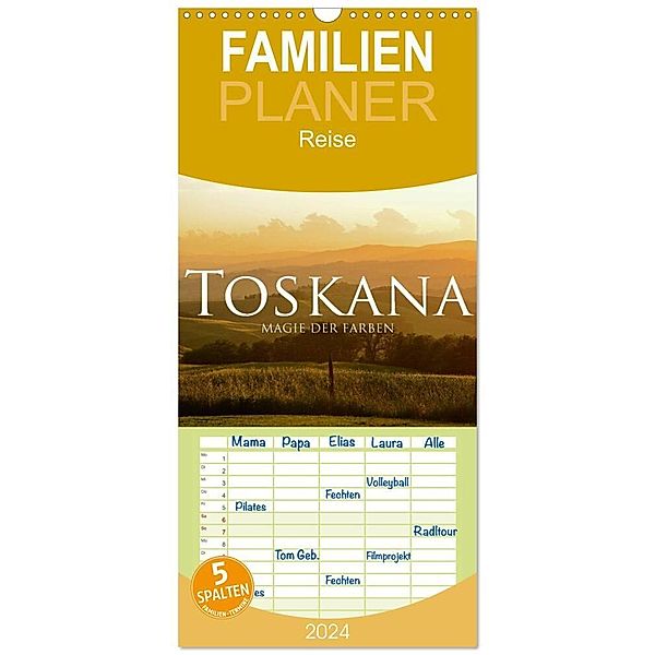 Familienplaner 2024 - Toskana - Magie der Farben mit 5 Spalten (Wandkalender, 21 x 45 cm) CALVENDO, Fabian Keller