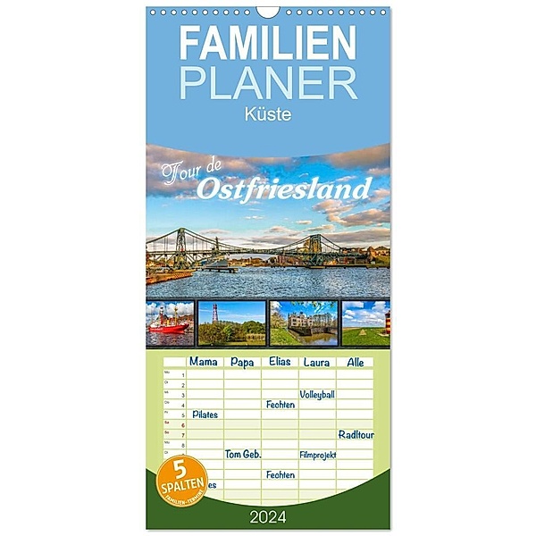 Familienplaner 2024 - Tour de Ostfriesland mit 5 Spalten (Wandkalender, 21 x 45 cm) CALVENDO, Andrea Dreegmeyer