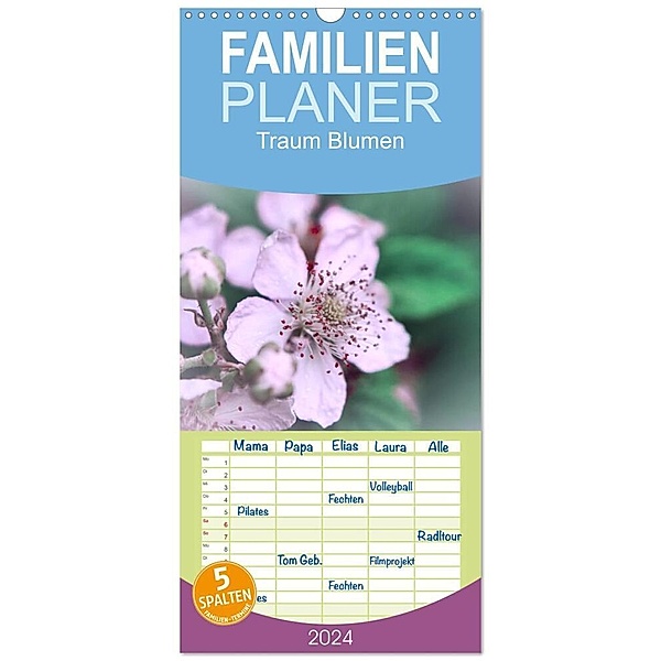 Familienplaner 2024 - Traum Blumen mit 5 Spalten (Wandkalender, 21 x 45 cm) CALVENDO, M.F.W.