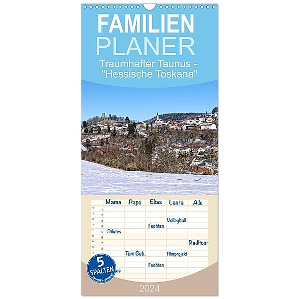 Familienplaner 2024 - Traumhafter Taunus mit 5 Spalten (Wandkalender, 21 x 45 cm) CALVENDO, Hans Rodewald CreativK.de