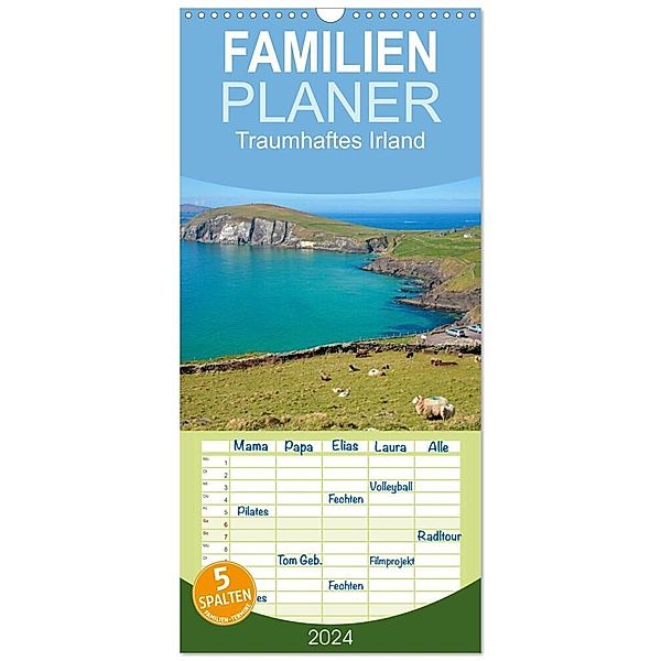 Familienplaner 2024 - Traumhaftes Irland mit 5 Spalten (Wandkalender, 21 x 45 cm) CALVENDO, Siegfried Kuttig