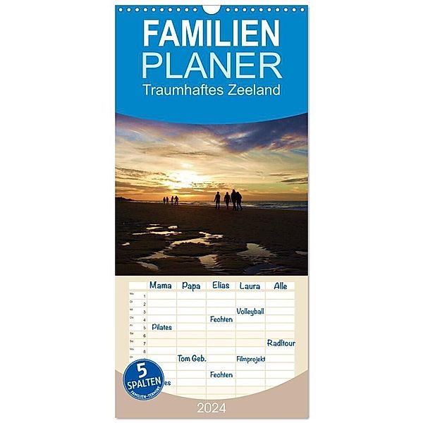 Familienplaner 2024 - Traumhaftes Zeeland mit 5 Spalten (Wandkalender, 21 x 45 cm) CALVENDO, Susie Kemper-Sieber