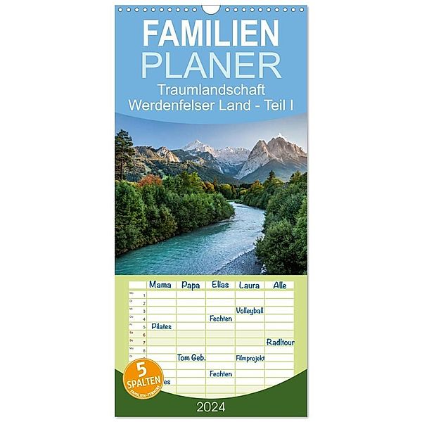 Familienplaner 2024 - Traumlandschaft Werdenfelser Land - Teil I mit 5 Spalten (Wandkalender, 21 x 45 cm) CALVENDO, Erhard Hess