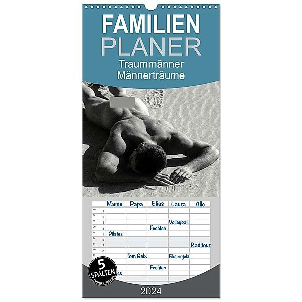 Familienplaner 2024 - Traummänner Männerträume 2024 mit 5 Spalten (Wandkalender, 21 x 45 cm) CALVENDO, Malestockphoto