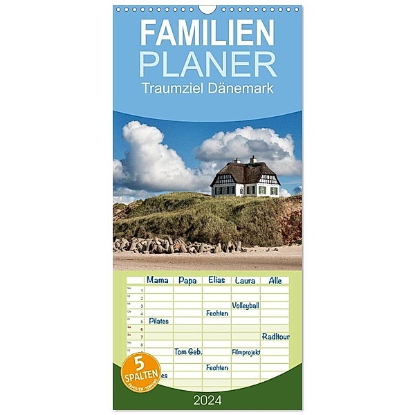 Familienplaner 2024 - Traumziel Dänemark mit 5 Spalten (Wandkalender, 21 x 45 cm) CALVENDO, Nicole Hahn