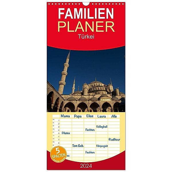 Familienplaner 2024 - Türkei mit 5 Spalten (Wandkalender, 21 x 45 cm) CALVENDO, Jens Helmstedt