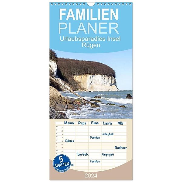 Familienplaner 2024 - Urlaubsparadies Insel Rügen mit 5 Spalten (Wandkalender, 21 x 45 cm) CALVENDO, Solveig Rogalski