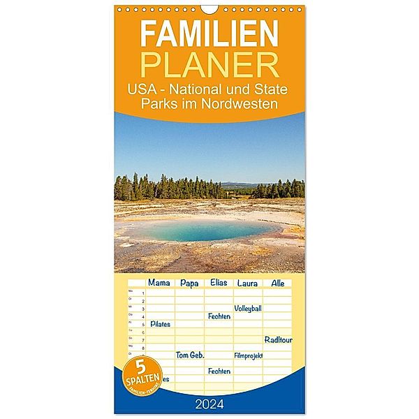 Familienplaner 2024 - USA - National und State Parks im Nordwesten mit 5 Spalten (Wandkalender, 21 x 45 cm) CALVENDO, Calvendo, Denise Graupner