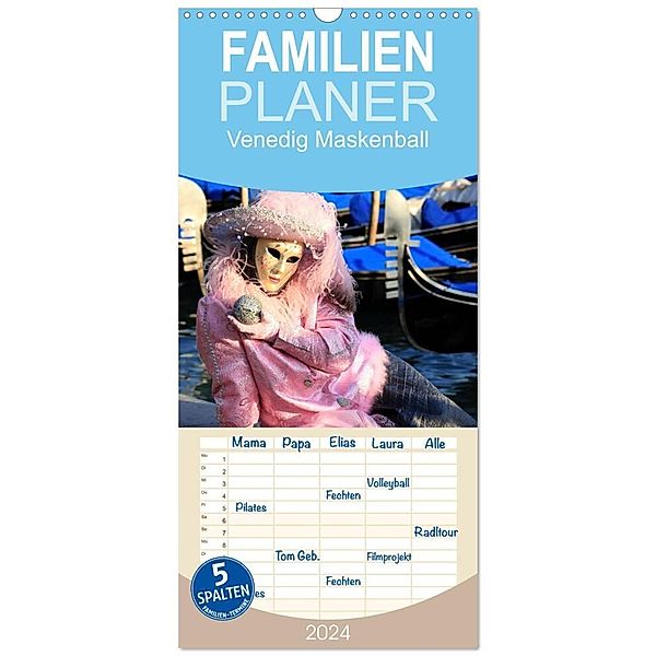 Familienplaner 2024 - Venedig Maskenball mit 5 Spalten (Wandkalender, 21 x 45 cm) CALVENDO, Joachim Hasche Fotografie