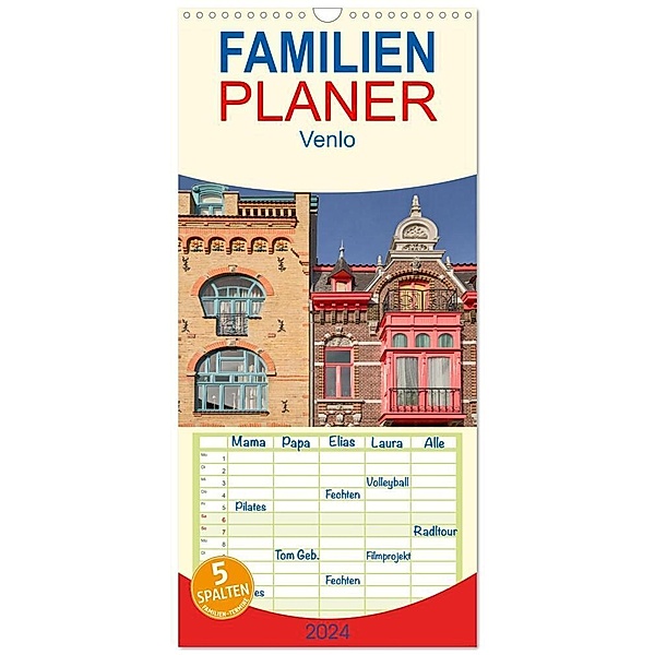 Familienplaner 2024 - Venlo mit 5 Spalten (Wandkalender, 21 x 45 cm) CALVENDO, U boeTtchEr