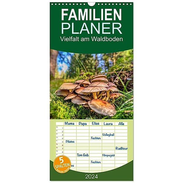 Familienplaner 2024 - Vielfalt am Waldboden mit 5 Spalten (Wandkalender, 21 x 45 cm) CALVENDO, Torsten Irmer