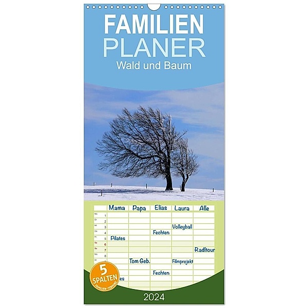 Familienplaner 2024 - Wald und Baum 2024 mit 5 Spalten (Wandkalender, 21 x 45 cm) CALVENDO, Bildagentur Geduldig