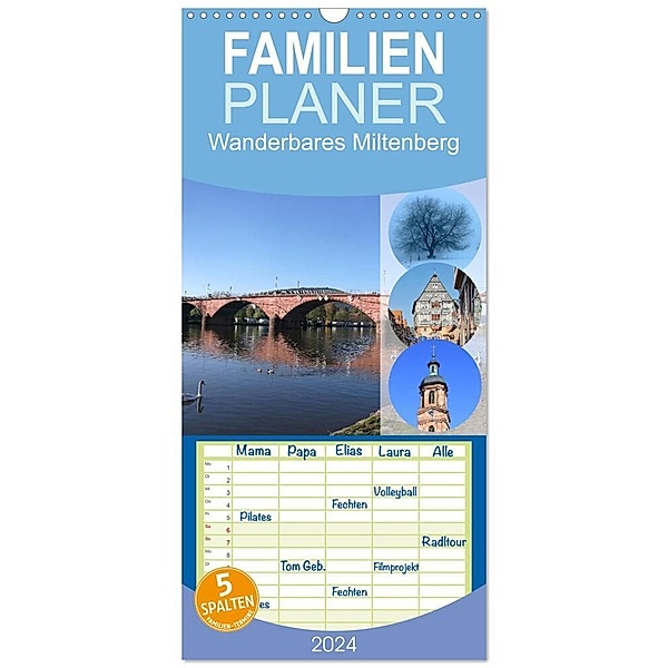 Familienplaner 2024 - Wanderbares Miltenberg mit 5 Spalten (Wandkalender, 21 x 45 cm) CALVENDO, Stefan Weis