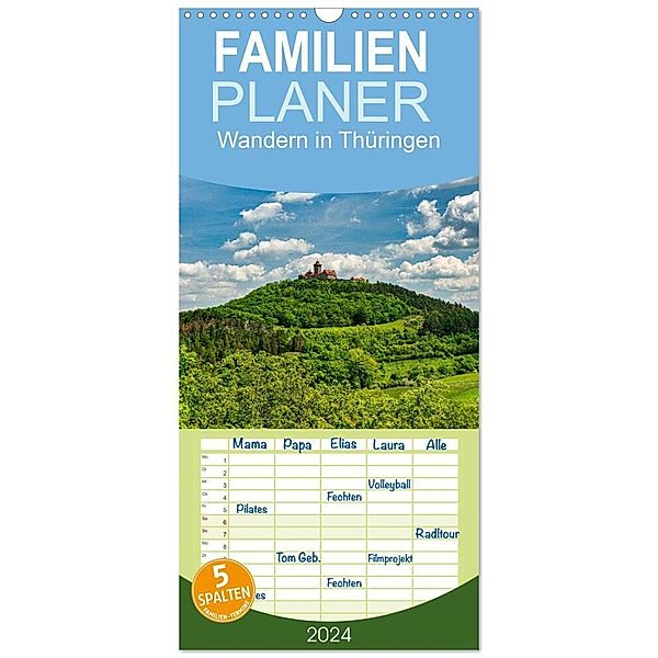 Familienplaner 2024 - Wandern in Thüringen mit 5 Spalten (Wandkalender, 21 x 45 cm) CALVENDO, Michael Stollmann