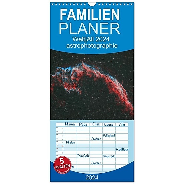 Familienplaner 2024 - Welt All 2024 astrophotographie mit 5 Spalten (Wandkalender, 21 x 45 cm) CALVENDO, David Schediwy