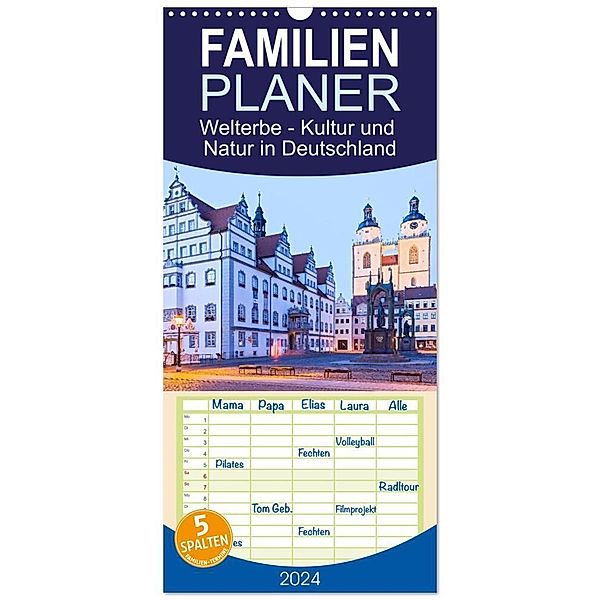 Familienplaner 2024 - Welterbe - Kultur und Natur in Deutschland mit 5 Spalten (Wandkalender, 21 x 45 cm) CALVENDO, U boeTtchEr