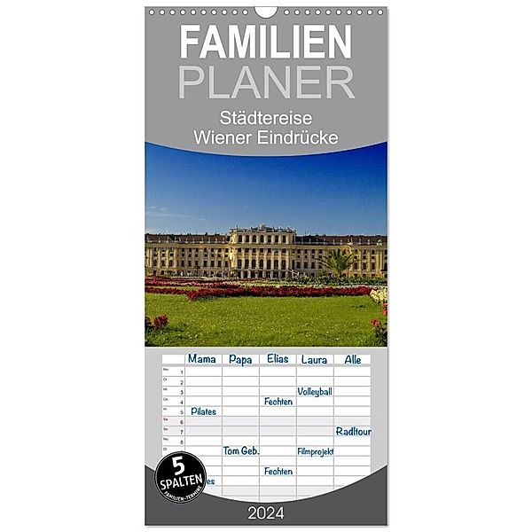 Familienplaner 2024 - Wiener Eindrücke mit 5 Spalten (Wandkalender, 21 x 45 cm) CALVENDO, Christoph Dopplinger