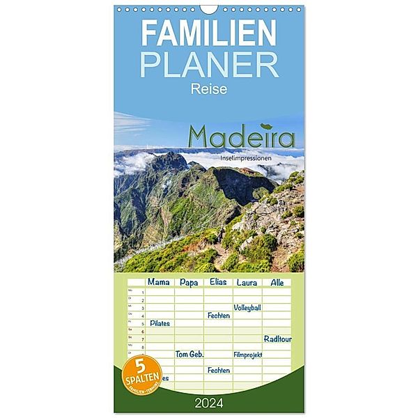 Familienplaner 2024 - Wildes Madeira - Inselimpressionen mit 5 Spalten (Wandkalender, 21 x 45 cm) CALVENDO, Dirk Stamm