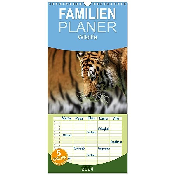 Familienplaner 2024 - Wildlife II / 2024 mit 5 Spalten (Wandkalender, 21 x 45 cm) CALVENDO, Jens Klingebiel