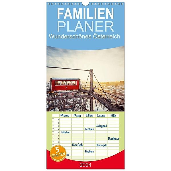 Familienplaner 2024 - Wunderschönes Österreich mit 5 Spalten (Wandkalender, 21 x 45 cm) CALVENDO, Martin Dworschak