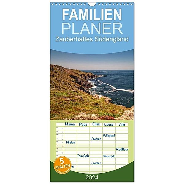 Familienplaner 2024 - Zauberhaftes Südengland mit 5 Spalten (Wandkalender, 21 x 45 cm) CALVENDO, Nordbilder