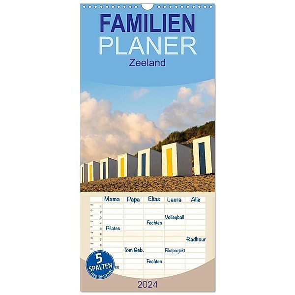 Familienplaner 2024 - Zeeland mit 5 Spalten (Wandkalender, 21 x 45 cm) CALVENDO, Michael Bücker