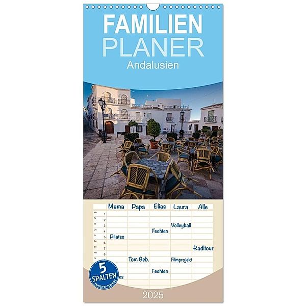 Familienplaner 2025 - Andalusien mit 5 Spalten (Wandkalender, 21 x 45 cm) CALVENDO, Calvendo, Michael Fahrenbach