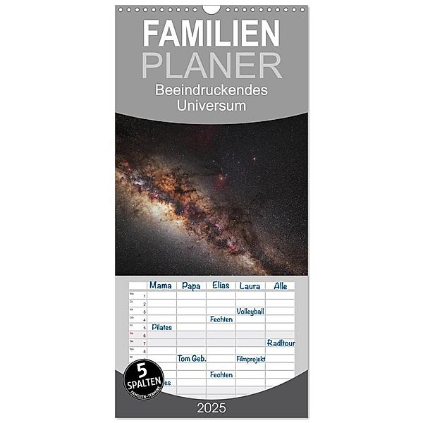 Familienplaner 2025 - Beeindruckendes Universum mit 5 Spalten (Wandkalender, 21 x 45 cm) CALVENDO, Calvendo, Stefan Westphal