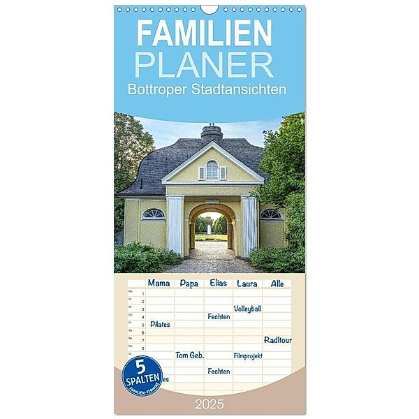 Familienplaner 2025 - Bottroper Stadtansichten mit 5 Spalten (Wandkalender, 21 x 45 cm) CALVENDO, Calvendo, Norbert Stojke