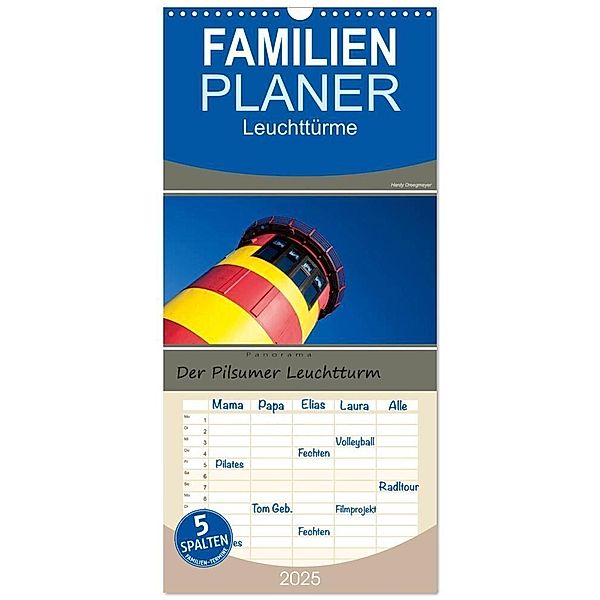 Familienplaner 2025 - Der Pilsumer Leuchtturm mit 5 Spalten (Wandkalender, 21 x 45 cm) CALVENDO, Calvendo, Hardy Dreegmeyer