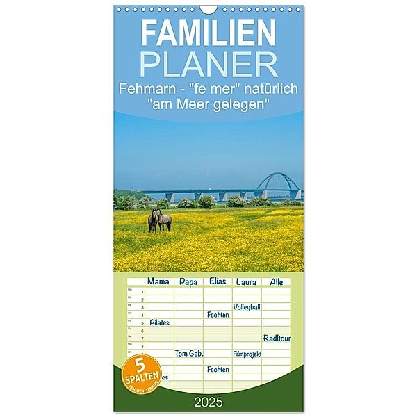 Familienplaner 2025 - Fehmarn - fe mer natürlich am Meer gelegen mit 5 Spalten (Wandkalender, 21 x 45 cm) CALVENDO, Calvendo, Jürgen Wackenhut