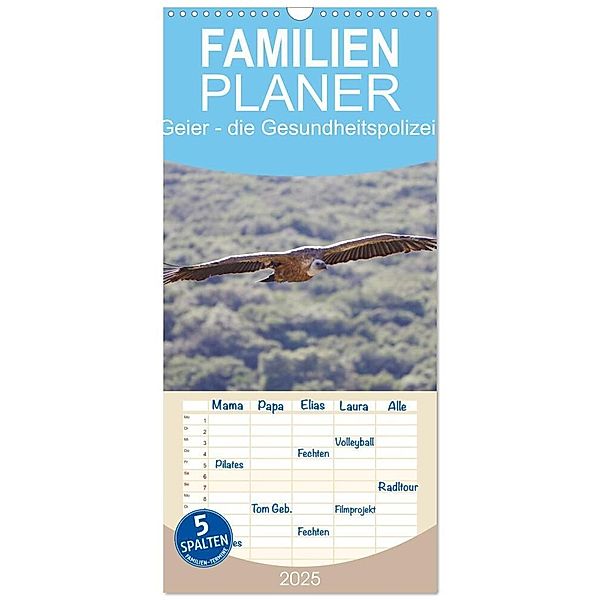 Familienplaner 2025 - Geier - die Gesundheitspolizei! mit 5 Spalten (Wandkalender, 21 x 45 cm) CALVENDO, Calvendo, Sabine Bengtsson