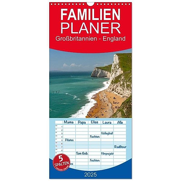 Familienplaner 2025 - Großbritannien - England mit 5 Spalten (Wandkalender, 21 x 45 cm) CALVENDO, Calvendo, Peter Schickert