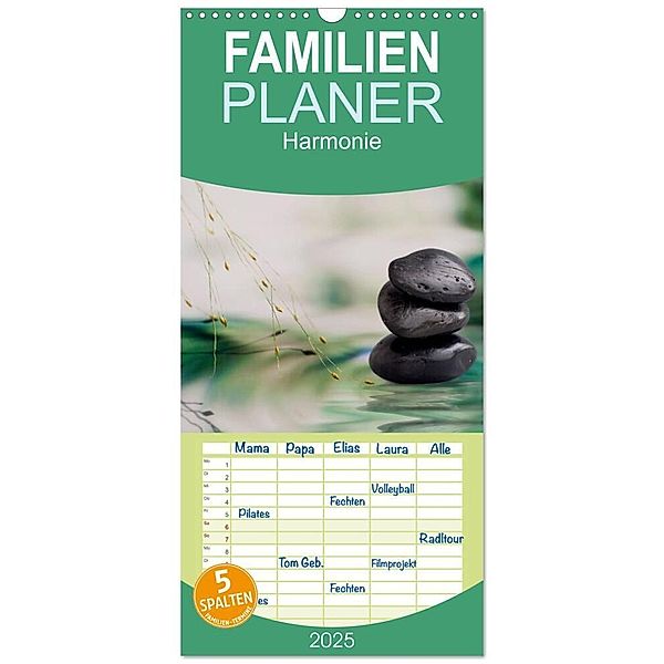 Familienplaner 2025 - Harmonie mit 5 Spalten (Wandkalender, 21 x 45 cm) CALVENDO, Calvendo, Monika Buch