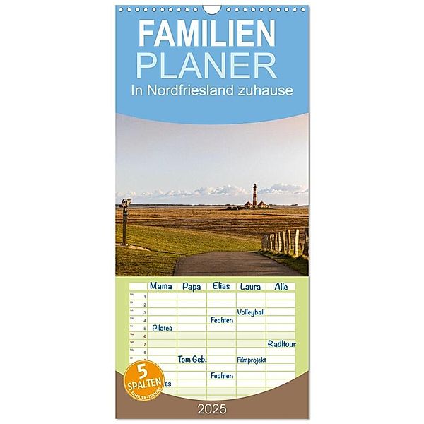 Familienplaner 2025 - In Nordfriesland zuhause mit 5 Spalten (Wandkalender, 21 x 45 cm) CALVENDO, Calvendo, Annett Mirsberger