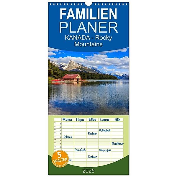 Familienplaner 2025 - KANADA - Rocky Mountains mit 5 Spalten (Wandkalender, 21 x 45 cm) CALVENDO, Calvendo, Martin Büchler und Christine Berkhoff