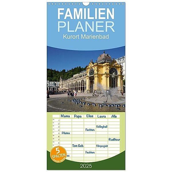 Familienplaner 2025 - Kurort Marienbad mit 5 Spalten (Wandkalender, 21 x 45 cm) CALVENDO, Calvendo, Sergej Schmidt
