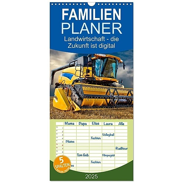 Familienplaner 2025 - Landwirtschaft - die Zukunft ist digital mit 5 Spalten (Wandkalender, 21 x 45 cm) CALVENDO, Calvendo, Peter Roder