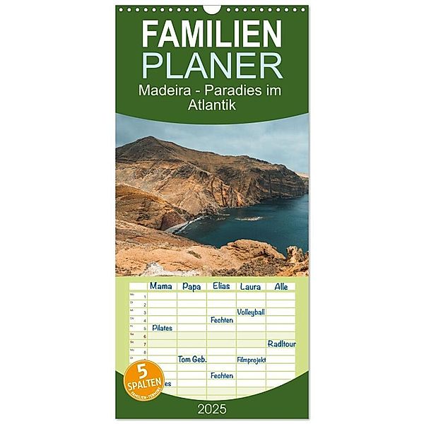 Familienplaner 2025 - Madeira - Paradies im Atlantik mit 5 Spalten (Wandkalender, 21 x 45 cm) CALVENDO, Calvendo, Sarah Richter