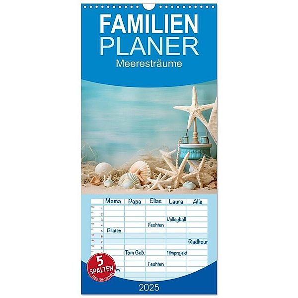 Familienplaner 2025 - Meeresträume mit 5 Spalten (Wandkalender, 21 x 45 cm) CALVENDO, Calvendo, Steffen Gierok-Latniak
