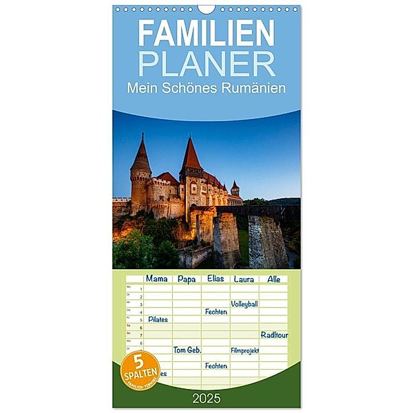 Familienplaner 2025 - Mein Schönes Rumänien mit 5 Spalten (Wandkalender, 21 x 45 cm) CALVENDO, Calvendo, Roland Brack