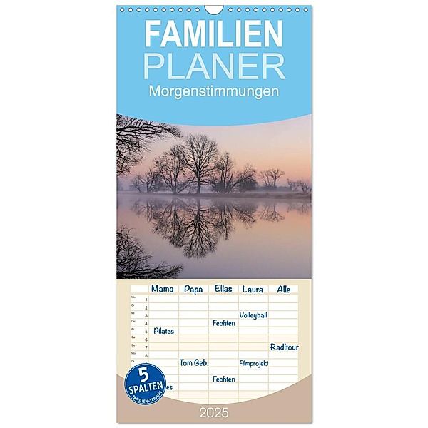 Familienplaner 2025 - Morgenstimmungen 2025 mit 5 Spalten (Wandkalender, 21 x 45 cm) CALVENDO, Calvendo, Jörg Hennig