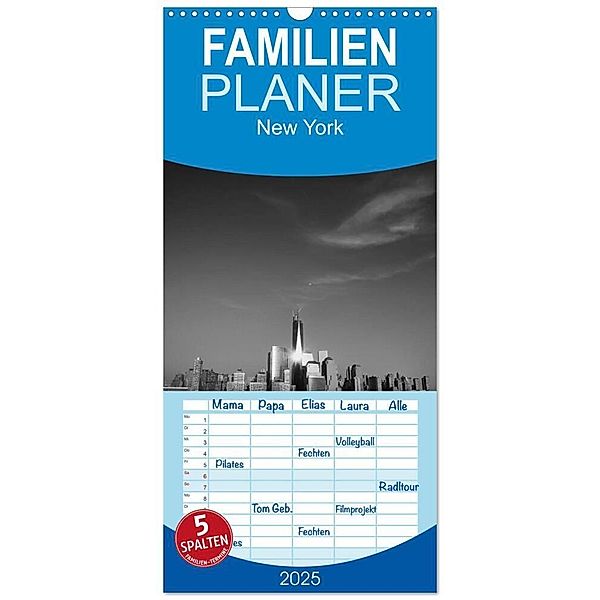 Familienplaner 2025 - New York mit 5 Spalten (Wandkalender, 21 x 45 cm) CALVENDO, Calvendo, Jeanette Dobrindt